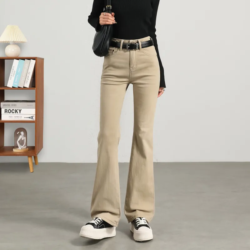 FAWENXIANGZI Jeans Women's Khaki-2