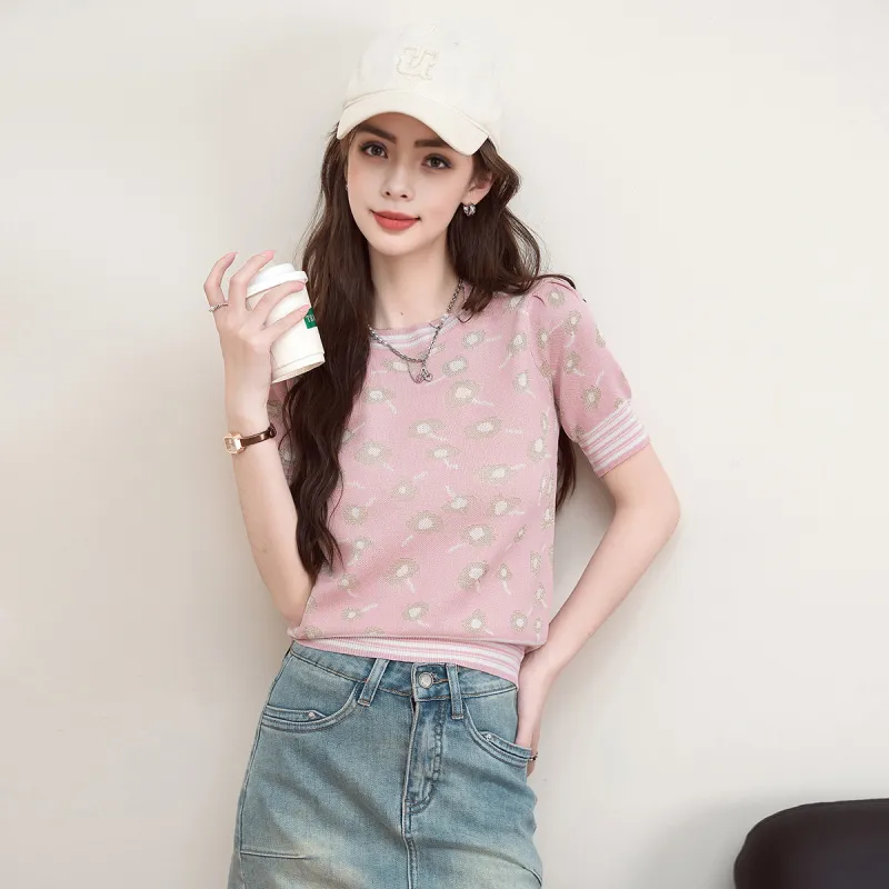 FAWENXIANGZI Knitwear Women's Pink-1