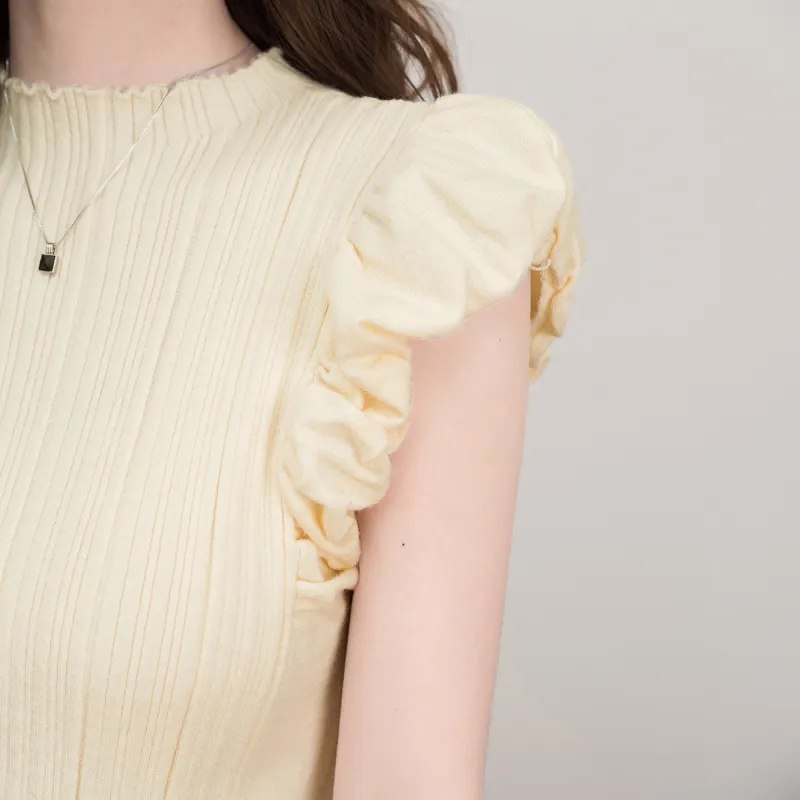 FAWENXIANGZI Puff Sleeve T Shirt Women's-1