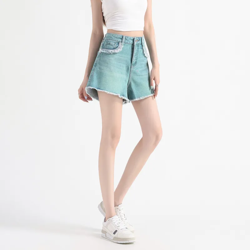 FAWENXIANGZI Denim Shorts Women's-5