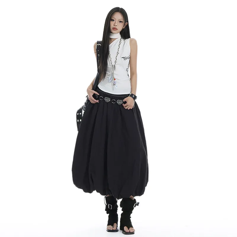 YINLEI Denim Long Skirt Women's-1