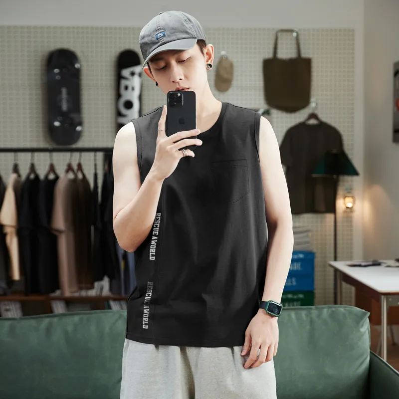 Tonlion Tank Tops Men Black-3