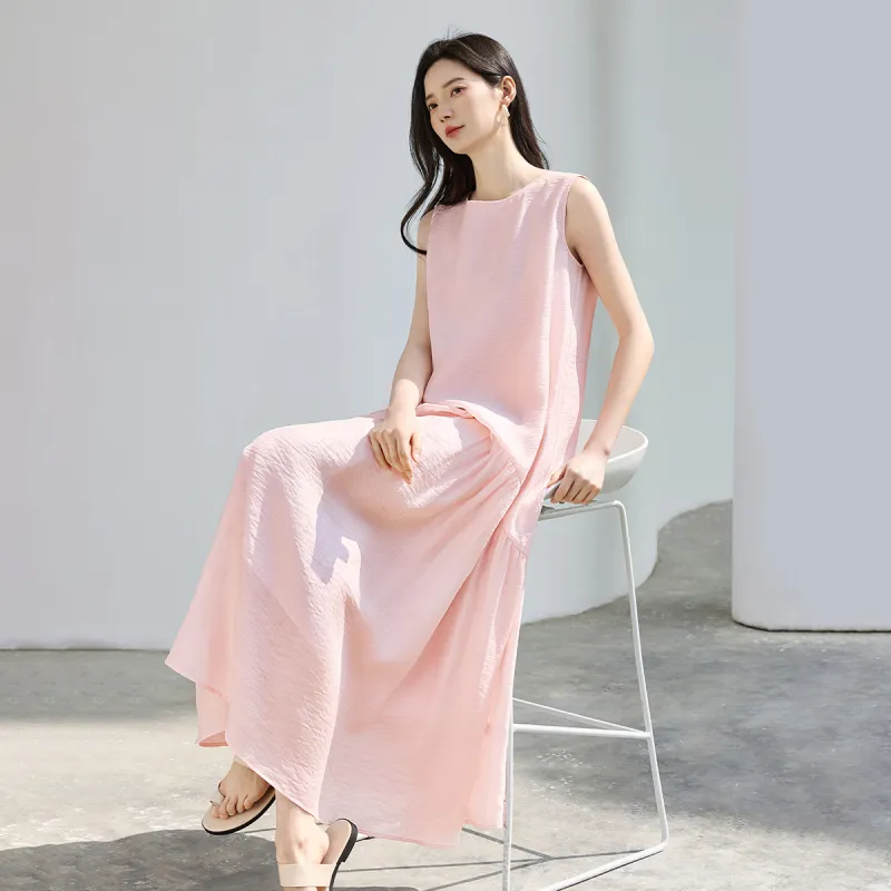 IHIMI Sleeveless Dresses Women's Mist Pink-1