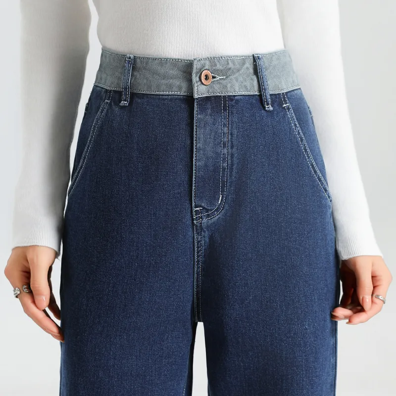 FAWENXIANGZI Jeans Women's Blue-4