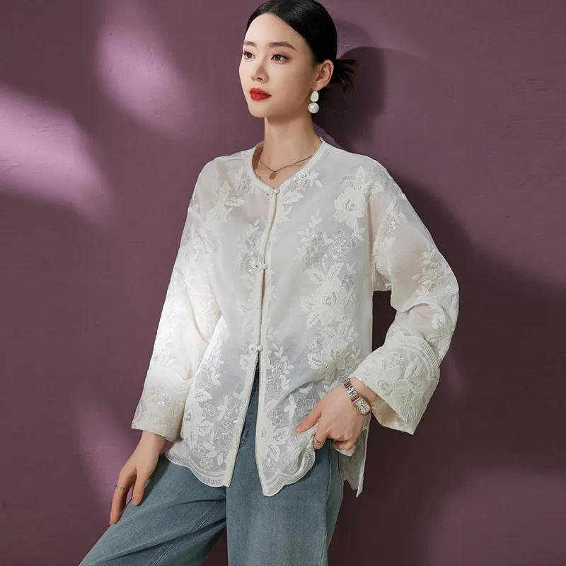 Hang Yi Court Jackets Women's Beige-6