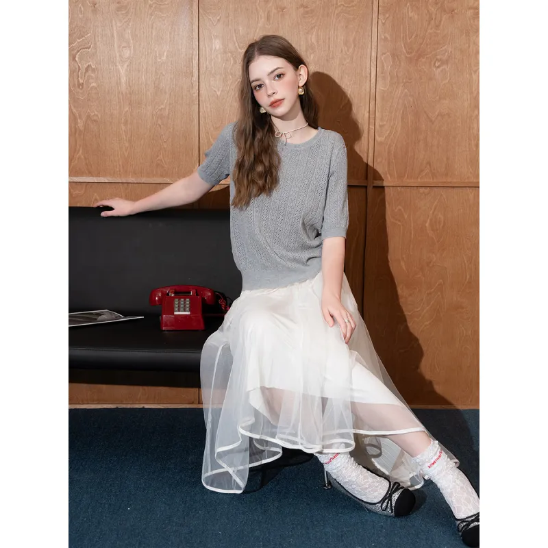 BANANA BABY Two Piece Skirt Sets Women's Gray-6