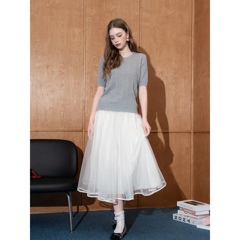 BANANA BABY Two Piece Skirt Sets Women's Gray-4
