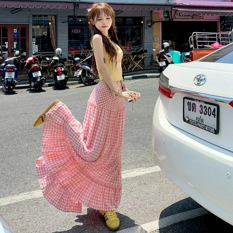 YINLEI Casual Long Skirt Women's-3