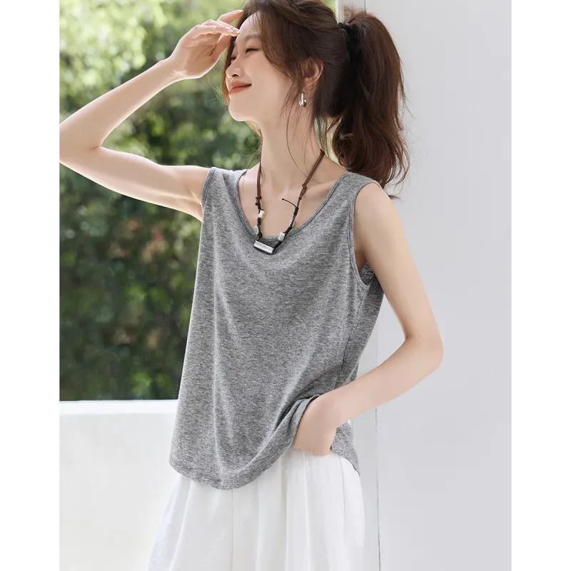 Mo Han Yi Mei Tank Tops Women's Light Heather Gray-1