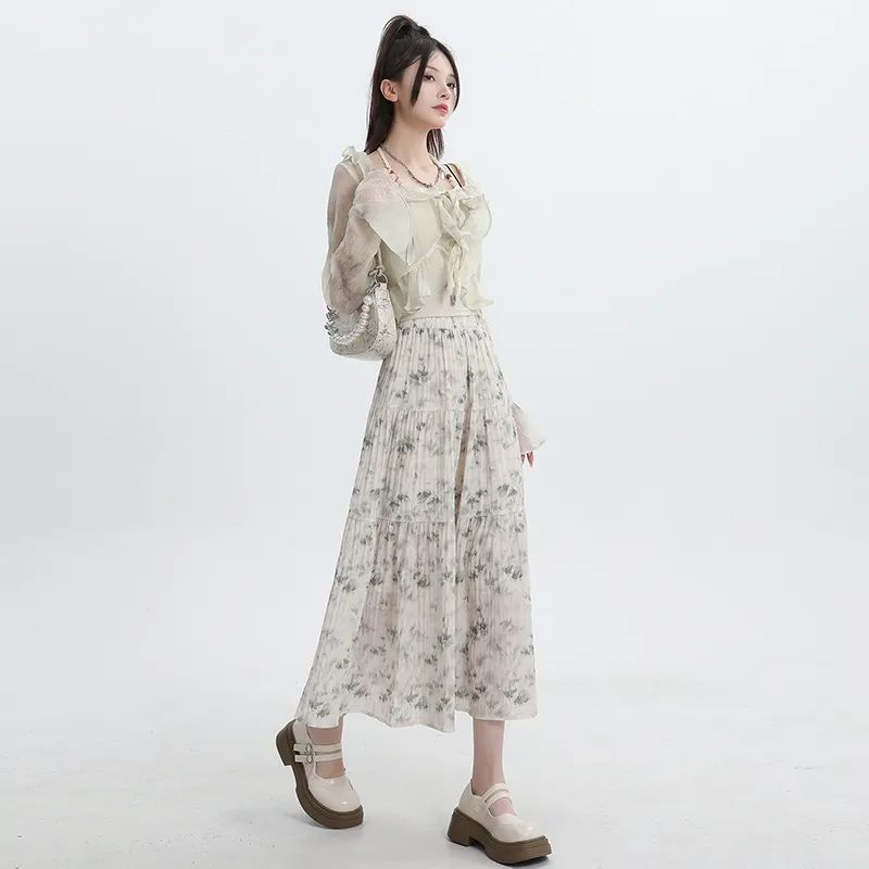 YINLEI Casual Long Skirt Women's-4