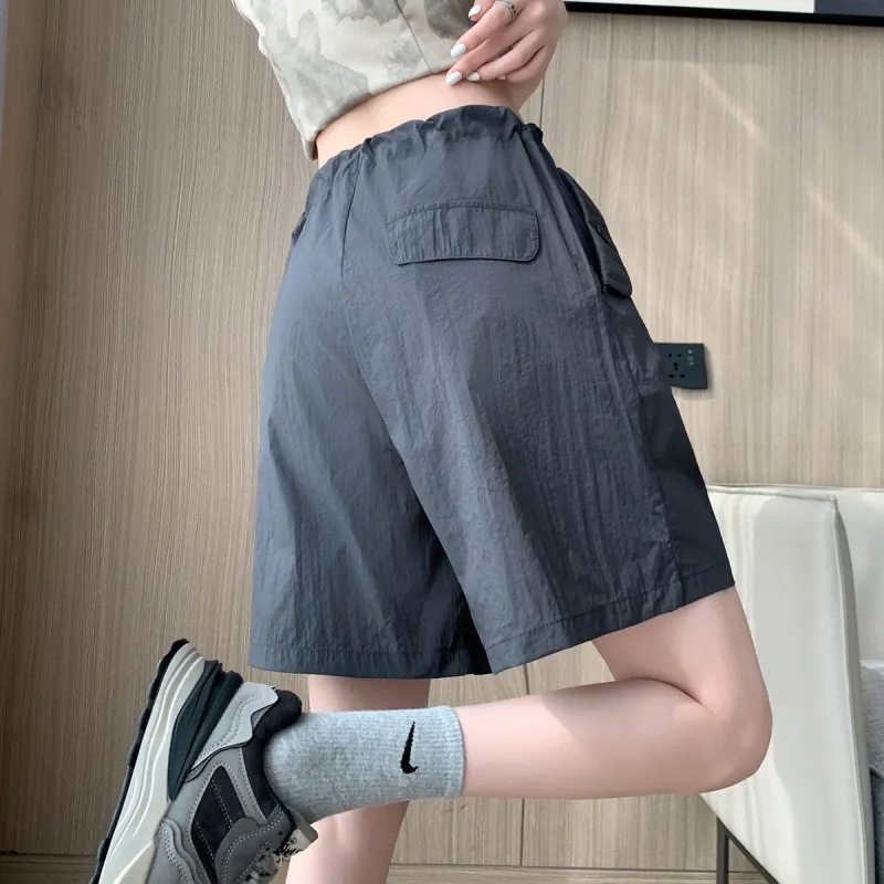 Tonlion Cargo Shorts Women's Dark Gray-3