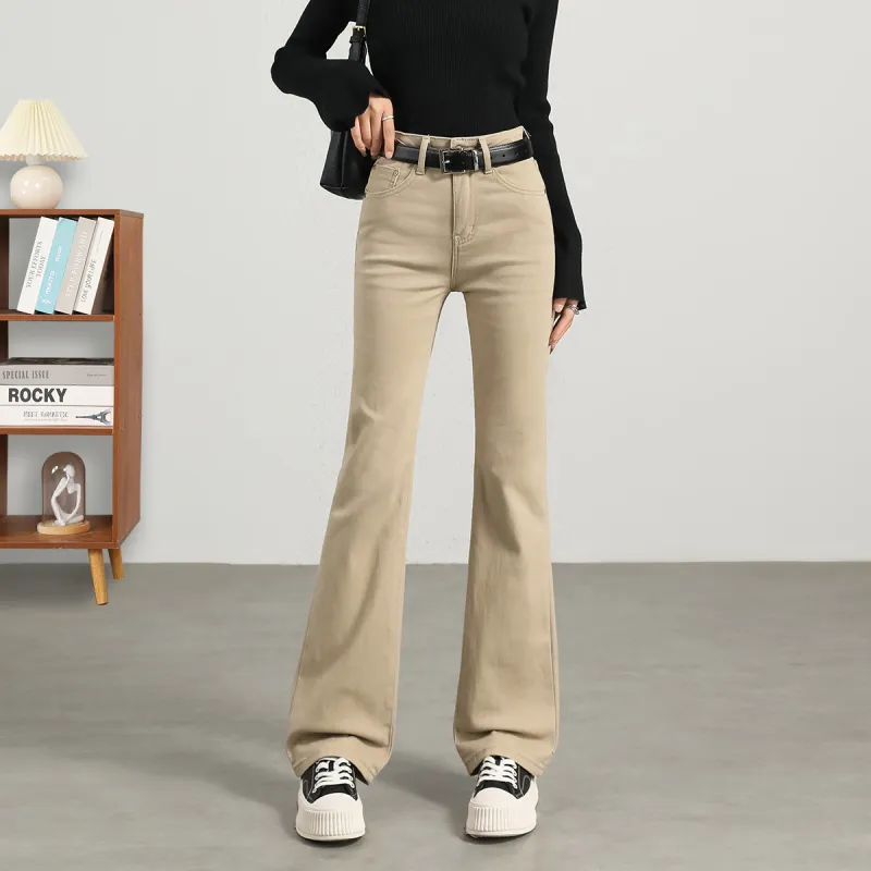 FAWENXIANGZI Jeans Women's Khaki-1