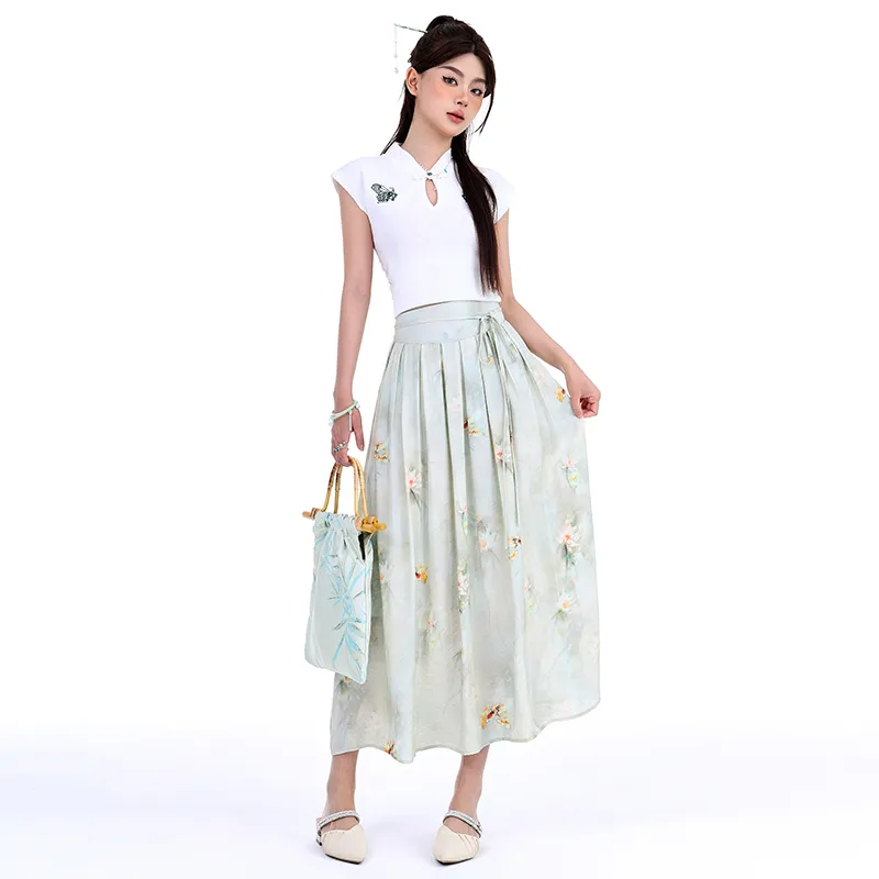 YINLEI Casual Long Skirt Women's-4