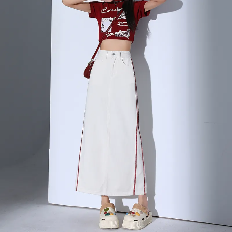 YINLEI Denim Long Skirt Women's-2