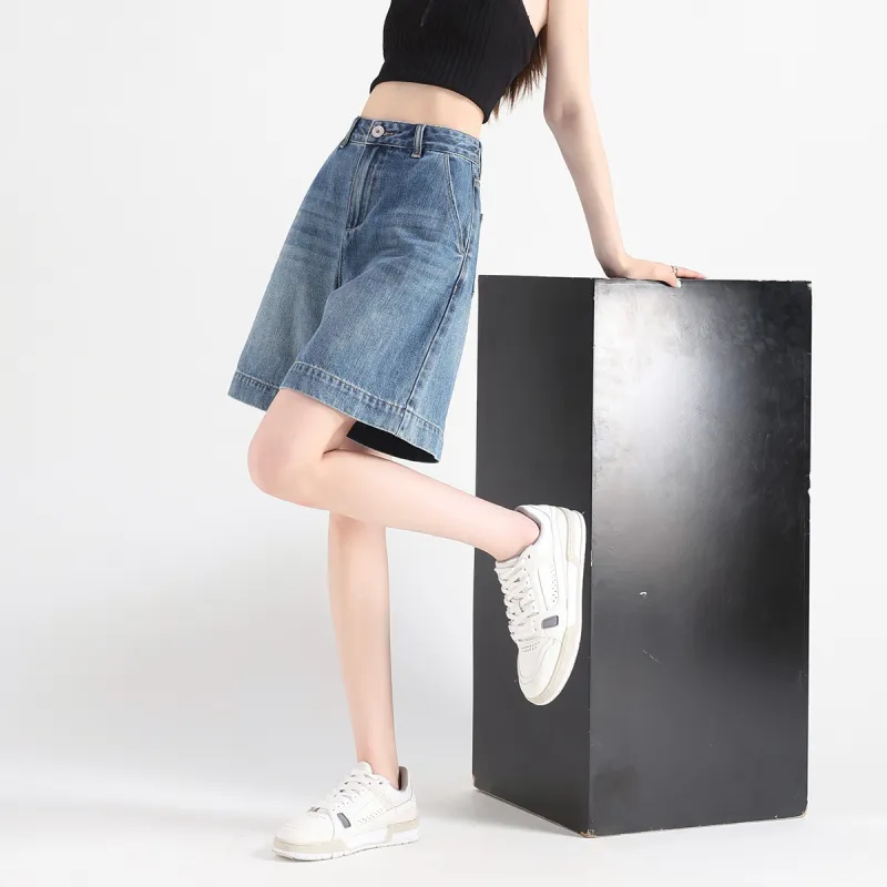 FAWENXIANGZI Denim Shorts Women's-1