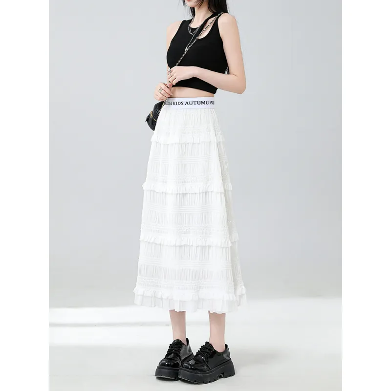 YINLEI Casual Long Skirt Women's-3