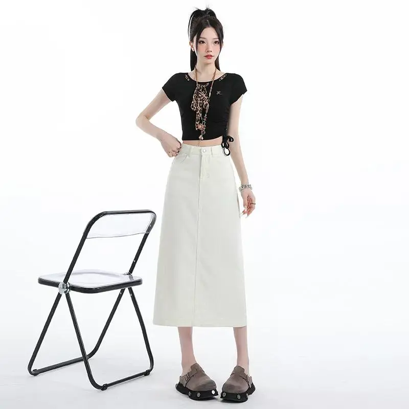 YINLEI Denim Long Skirt Women's-1