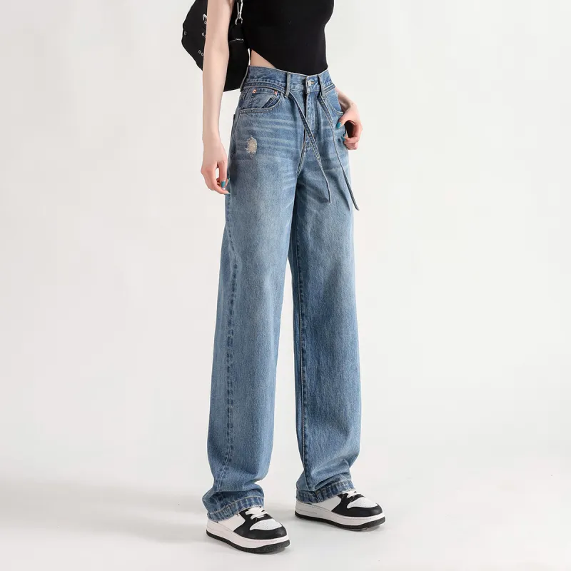 FAWENXIANGZI Jeans Women's Blue-1