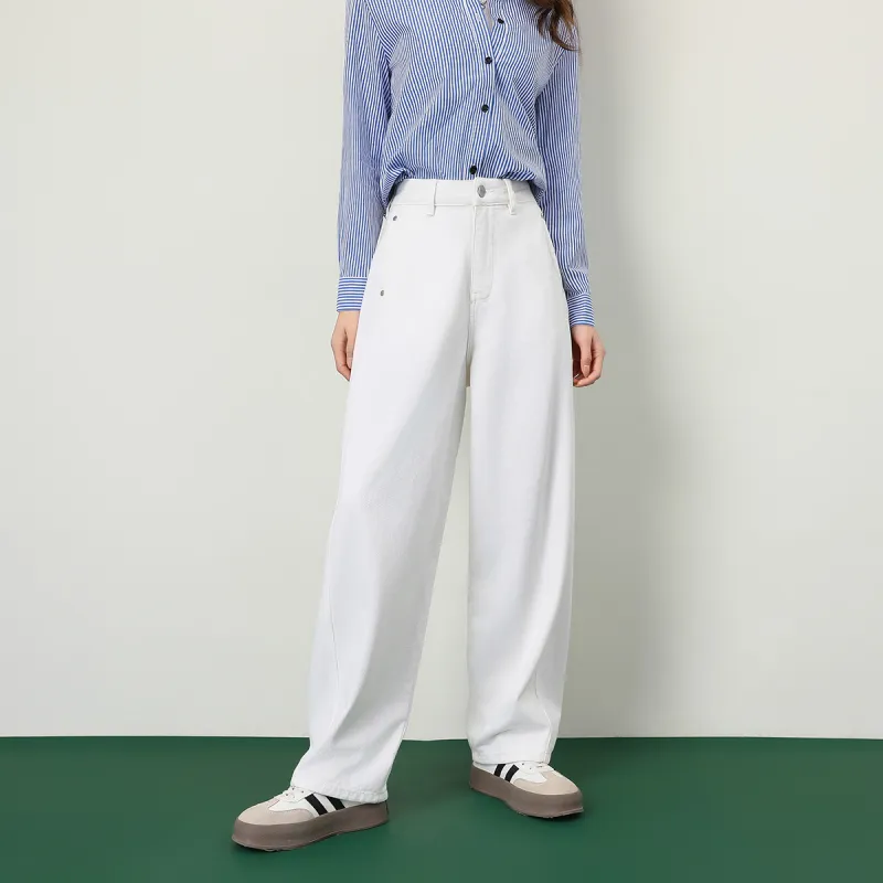 FAWENXIANGZI Jeans Women's White-5