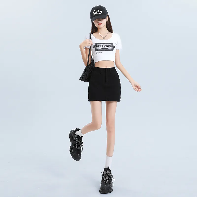 YINLEI Denim Short Skirts Women's-7