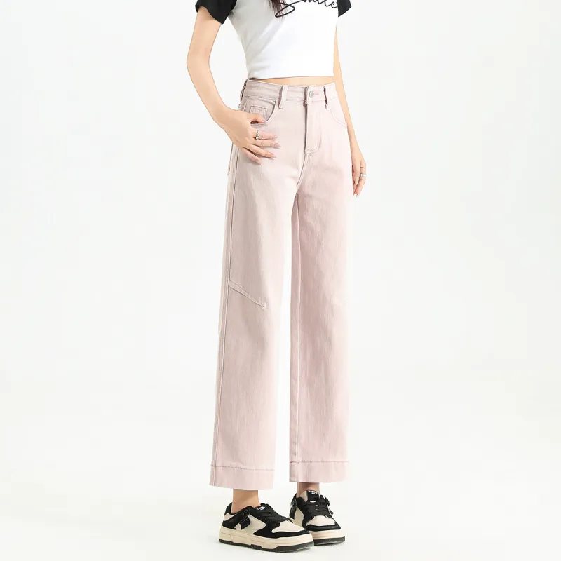 FAWENXIANGZI Jeans Women's Denim Pink-1