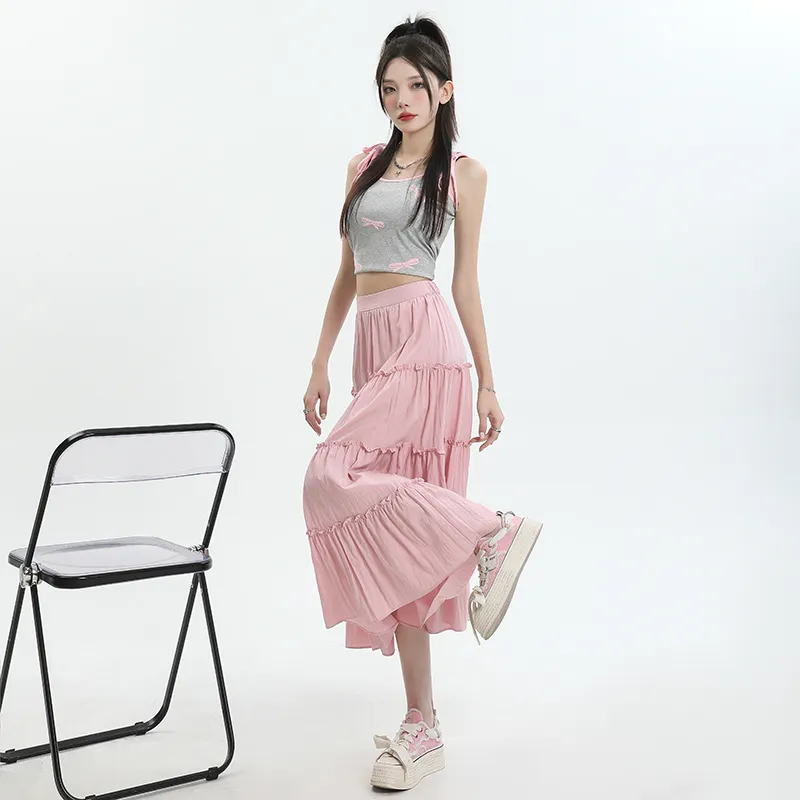 YINLEI Casual Long Skirt Women's-2