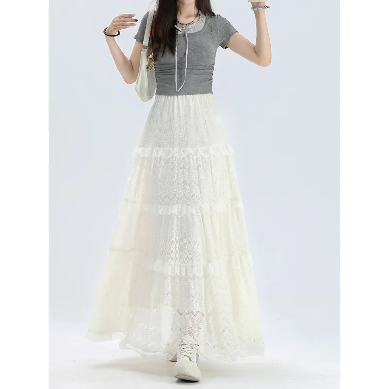 YINLEI Casual Long Skirt Women's-3