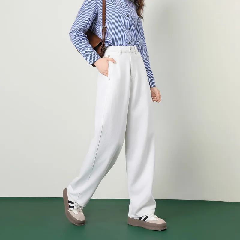 FAWENXIANGZI Jeans Women's White-2