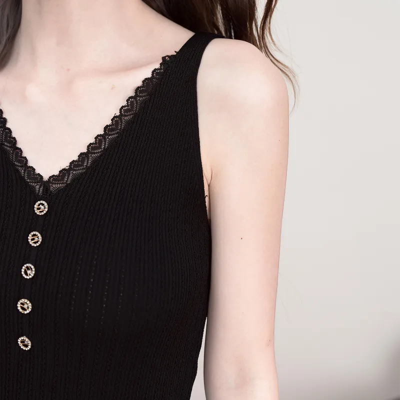 FAWENXIANGZI Tank Tops Women's Black-3