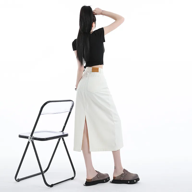 YINLEI Denim Long Skirt Women's-4