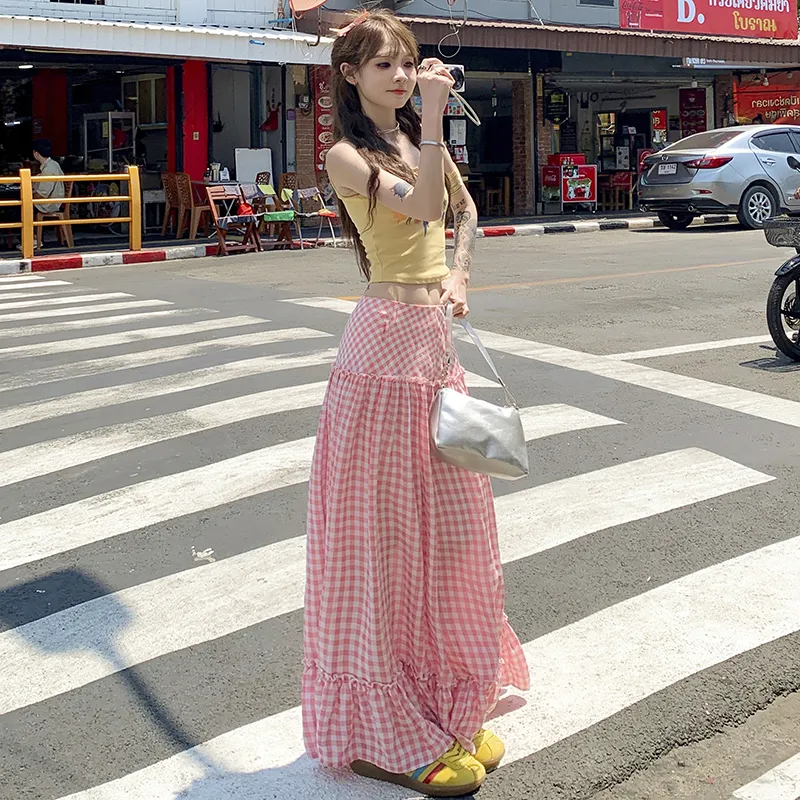 YINLEI Casual Long Skirt Women's-4
