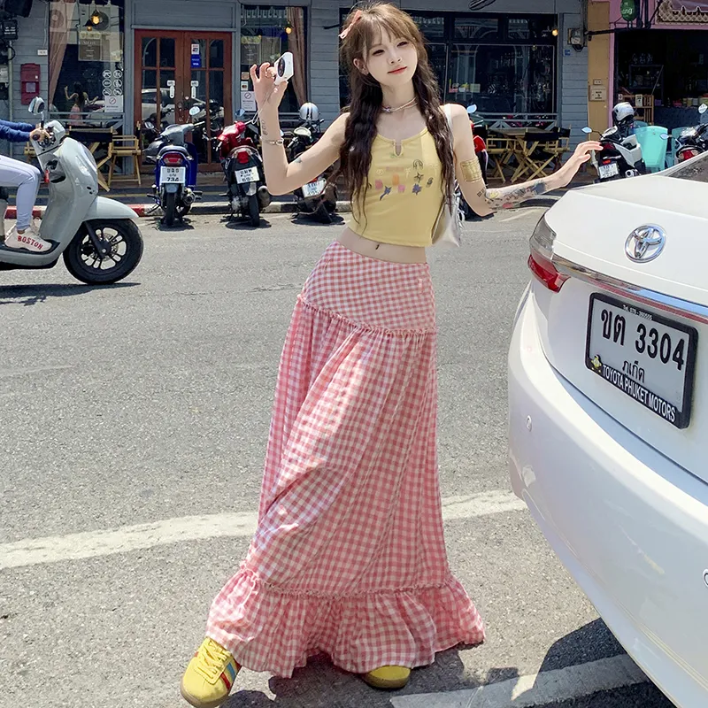 YINLEI Casual Long Skirt Women's-2