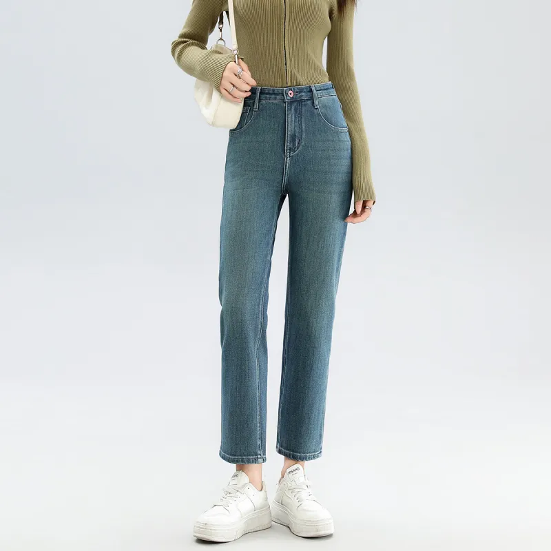 FAWENXIANGZI Jeans Women's Blue-4