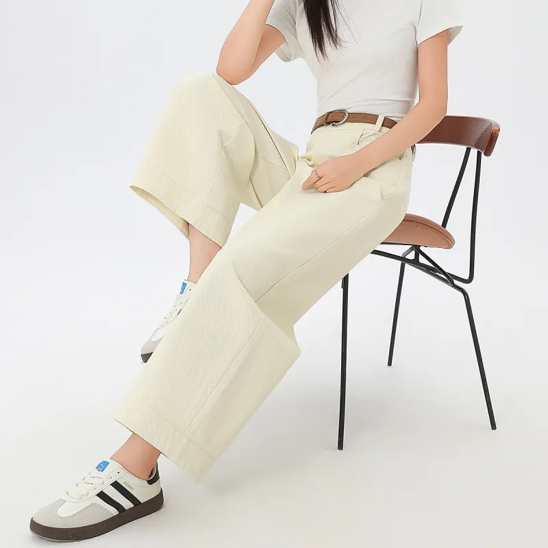 FAWENXIANGZI Jeans Women's Beige Yellow-2