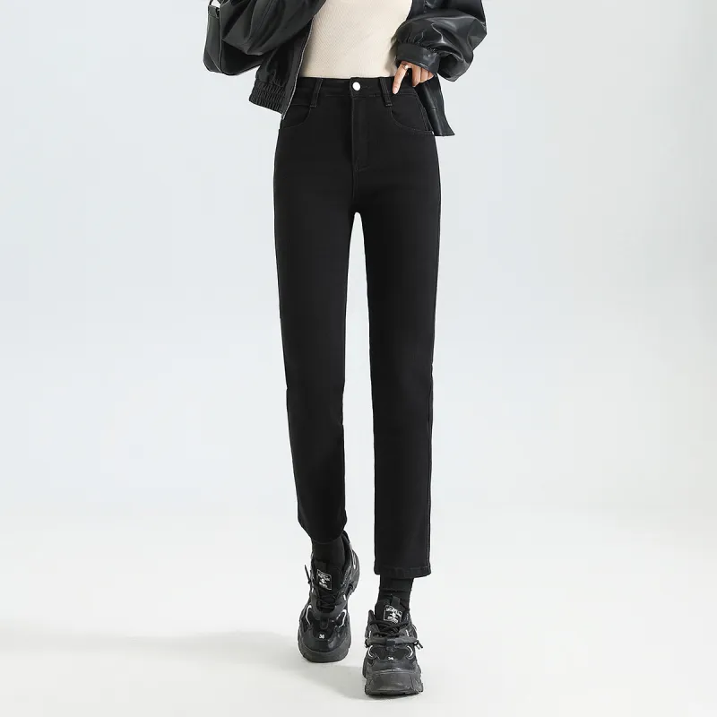 FAWENXIANGZI Jeans Women's Black-3