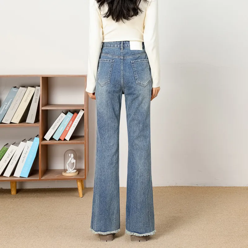 FAWENXIANGZI Jeans Women's Light Blue-2