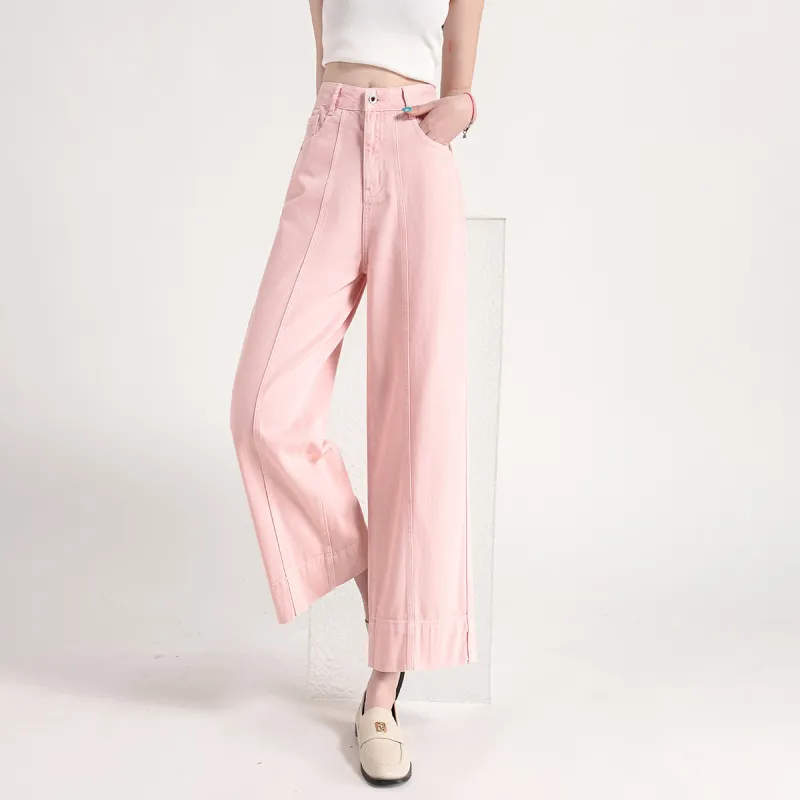 FAWENXIANGZI Jeans Women's Pink-11