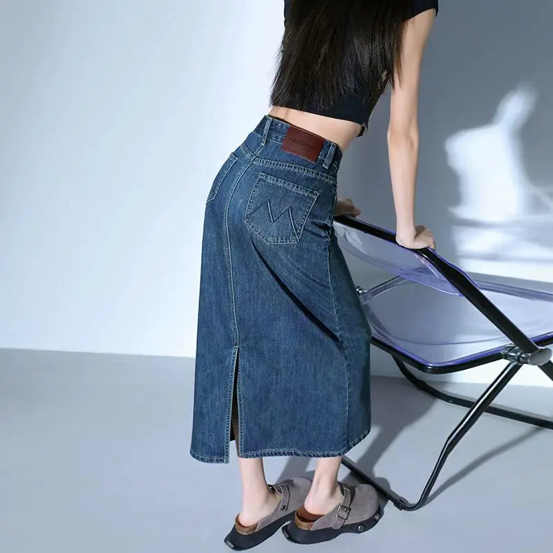 YINLEI Denim Long Skirt Women's-4