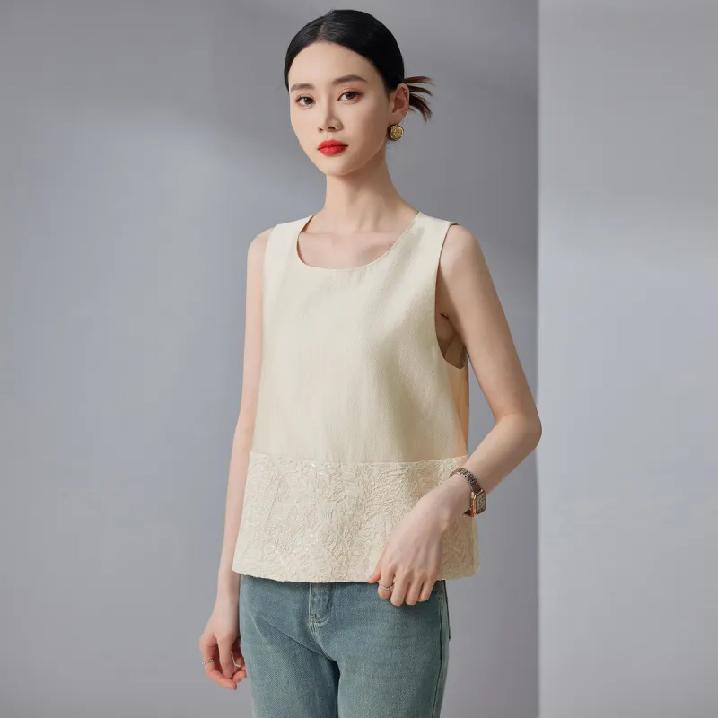 Hang Yi Court Vest Unisex Beige-6