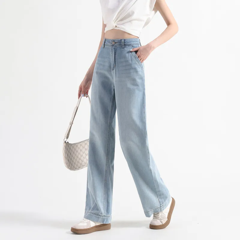 FAWENXIANGZI Jeans Women's Light Blue-5
