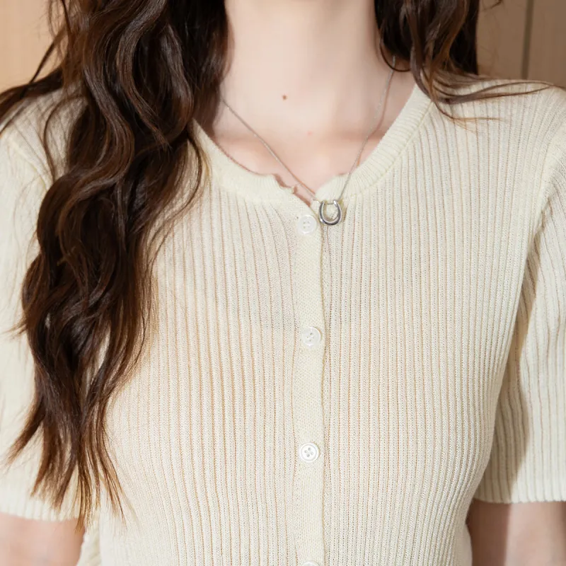 FAWENXIANGZI Knitwear Women's Beige Yellow-3