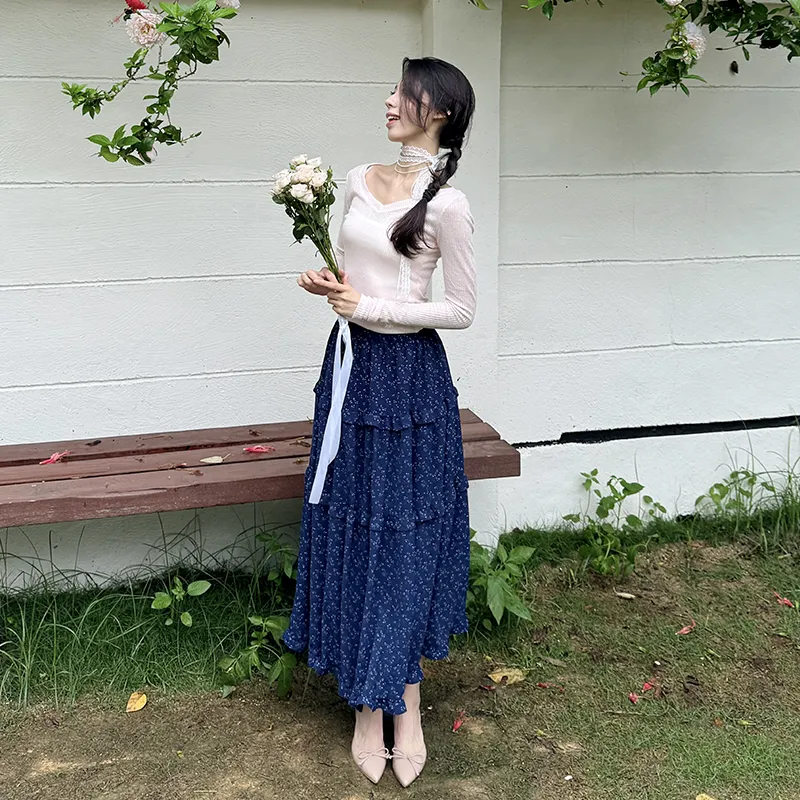 YINLEI Casual Long Skirt Women's-4