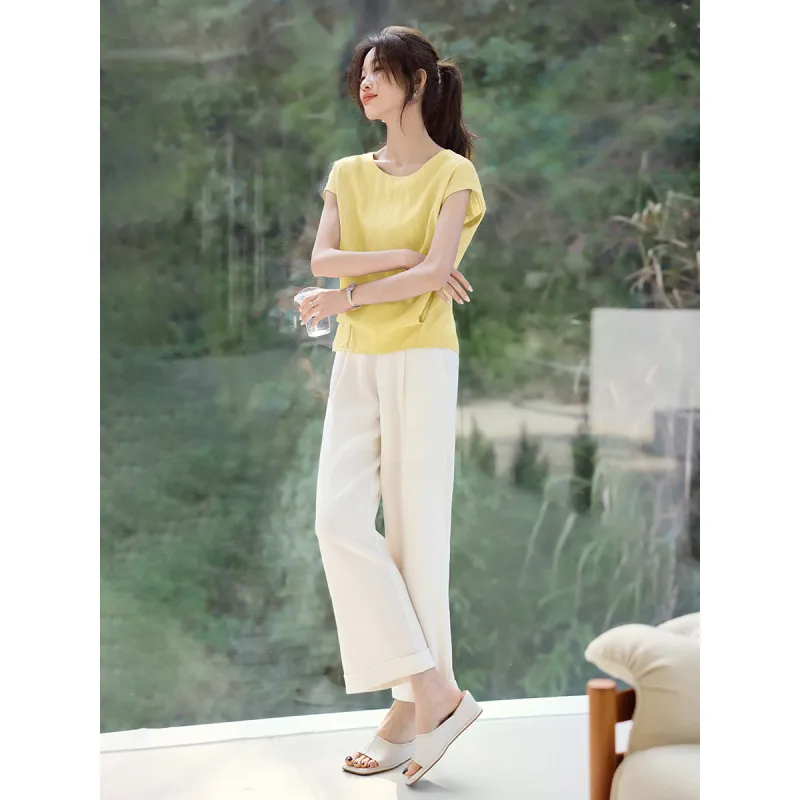 Mo Han Yi Mei Shirts Women's Lemon-1