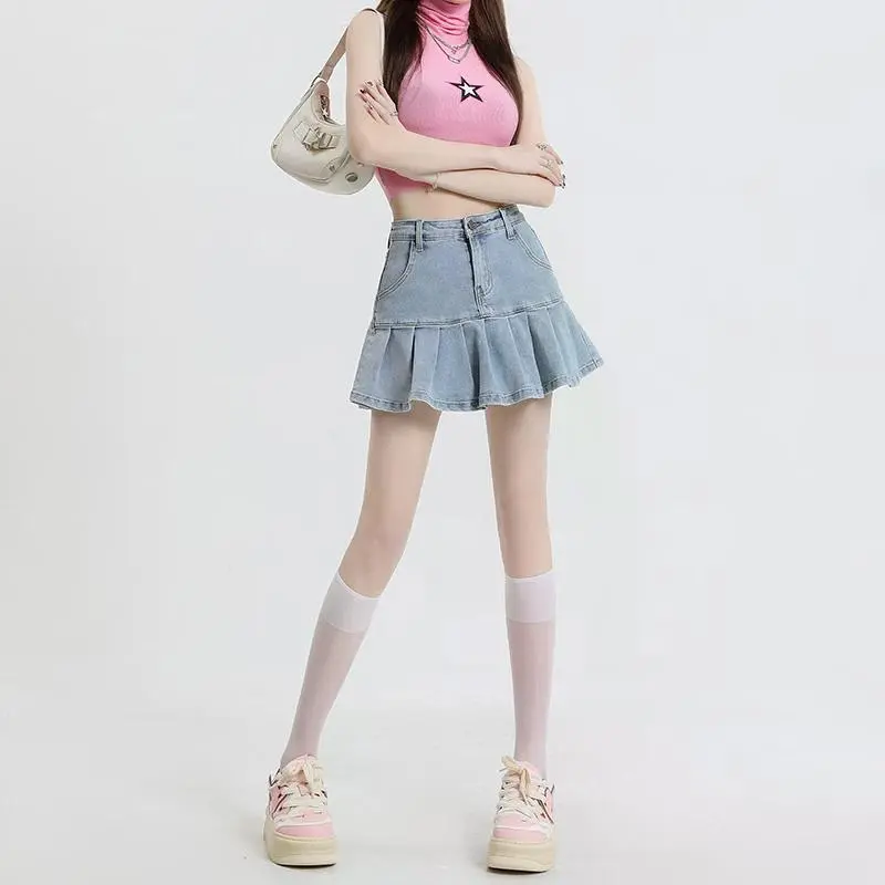YINLEI Denim Short Skirts Women's-1