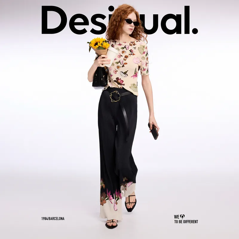 Desigual T Shirts Women's Beige With Print-2