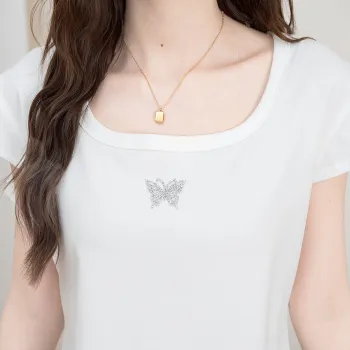 FAWENXIANGZI Crop Tops Women's White