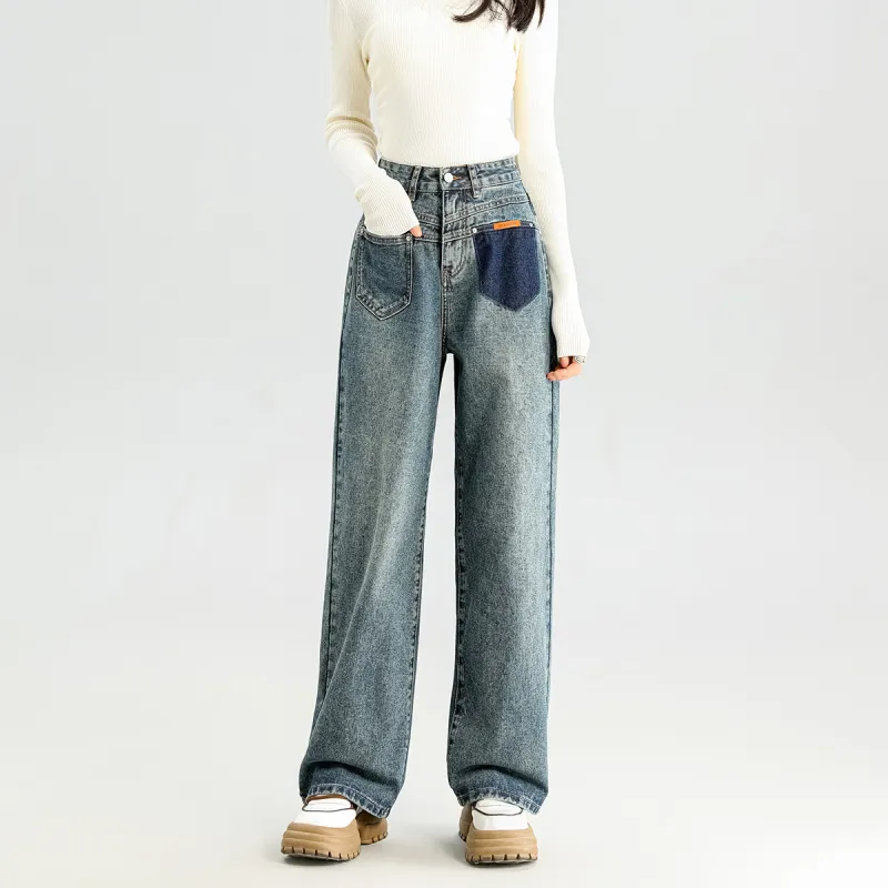 FAWENXIANGZI Jeans Women's Blue-5