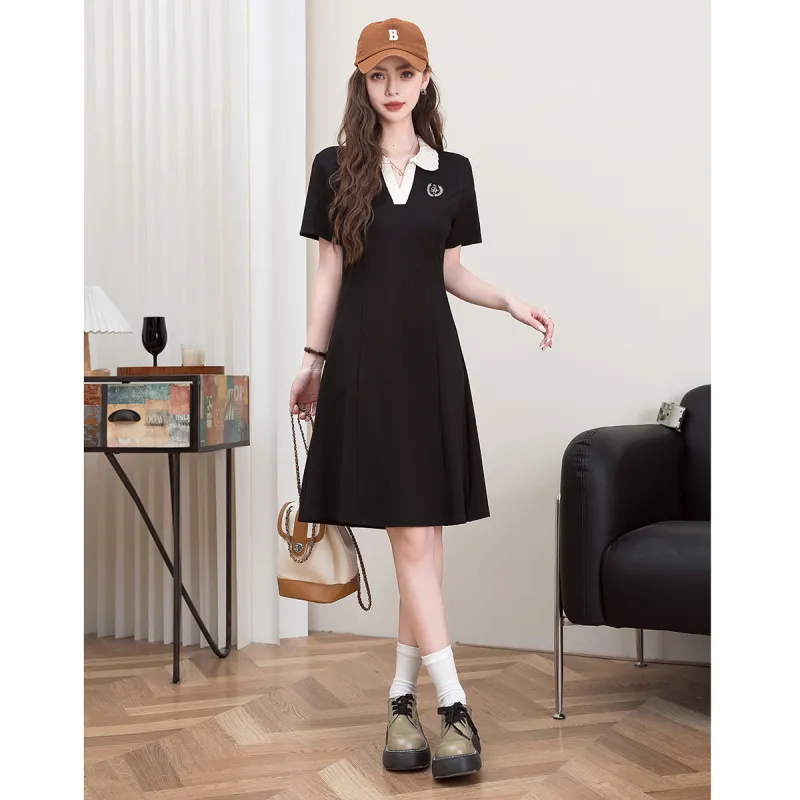 FAWENXIANGZI Short Sleeved Dress Women's-3