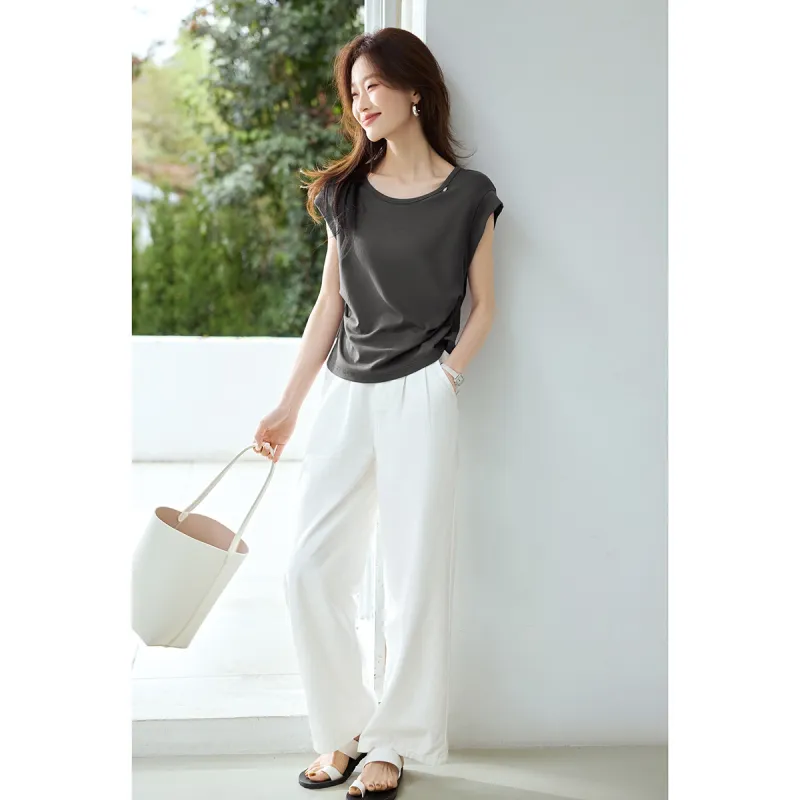 Mo Han Yi Mei Flutter Sleeve T Shirt Women's-2