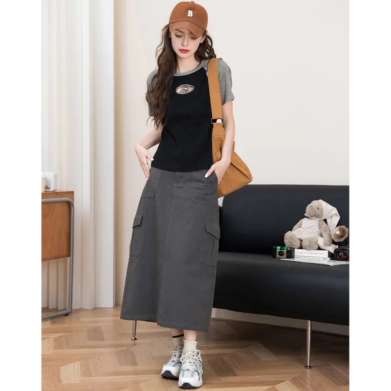 FAWENXIANGZI Raglan Sleeve T Shirt Women's-2